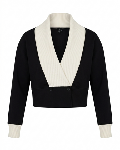 Crop Folded Collar Top