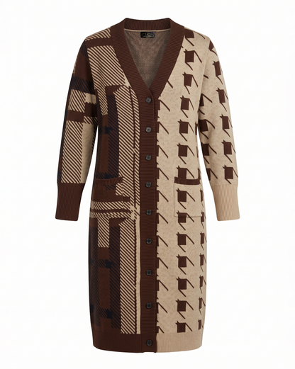 Deep Neck Cardigan Dress