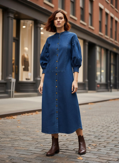 Denim Blouse Dress
