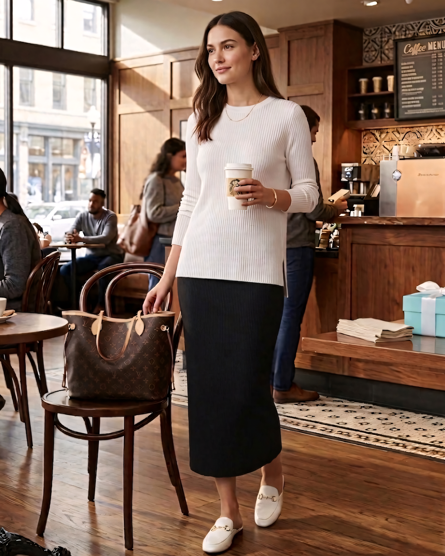 Jersey Midi Pencil Skirt