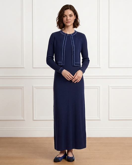 Piping Sleeveless Maxi Dress Set