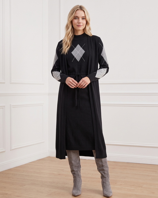 Pull Dress and Long Cardigan Duo