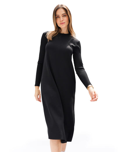 Scuba Wide Rib Swing Dress