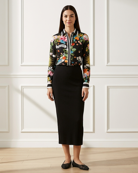 Jersey Midi Pencil Skirt